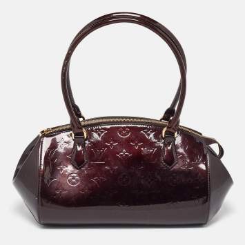 Pre Owned Louis Vuitton Amarante Monogram Vernis Sherwood PM Bag