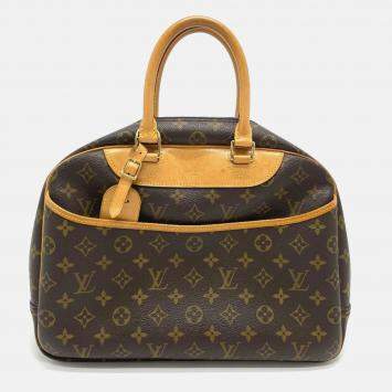 Pre Owned Louis Vuitton Brown Monogram Canvas Deauville Satchel Bag