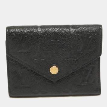 Pre Owned Louis Vuitton Black Monogram Empreinte Leather Victorine Wallet