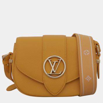 Pre Owned Louis Vuitton Light Orange Pont 9 Soft PM Bag