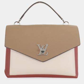 Pre Owned Louis Vuitton Light Brown/ Cream/ Pink MyLockme Satchel bag