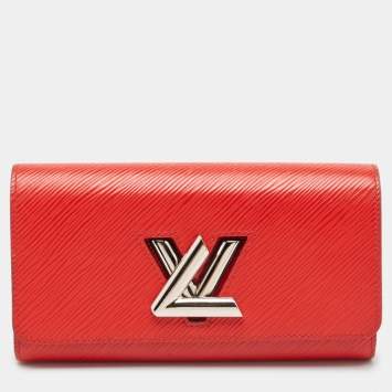 Pre Owned Louis Vuitton Coquelicot Epi Leather Twist Wallet