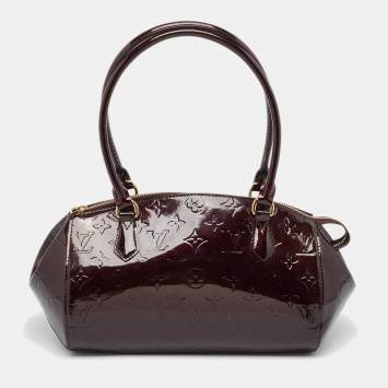 Pre Owned Louis Vuitton Amarante Monogram Vernis Sherwood PM Bag