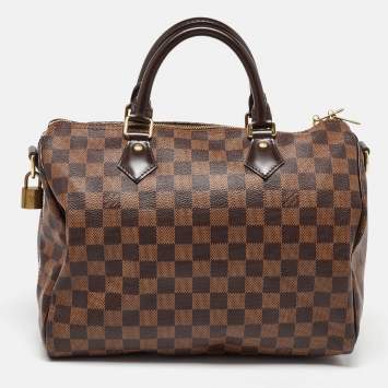 Pre Owned Louis Vuitton Damier Ebene Canvas Speedy 30 Bag