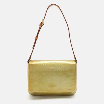 Pre Owned Louis Vuitton Lime Monogram Vernis Thompson Street Bag
