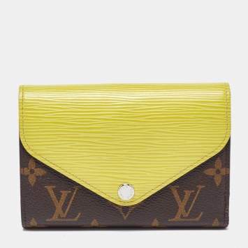 Pre Owned Louis Vuitton Yellow Epi Leather and Monogram Canvas Marie-Lou Wallet