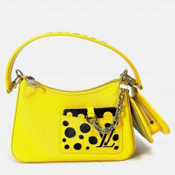 Pre Owned Louis Vuitton X Kusama Yayoi Yellow Epi Marly Mini Shoulder Bag