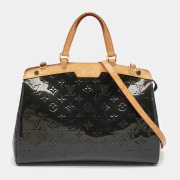 Pre Owned Louis Vuitton Bleu Nuit Monogram Vernis Brea MM Bag