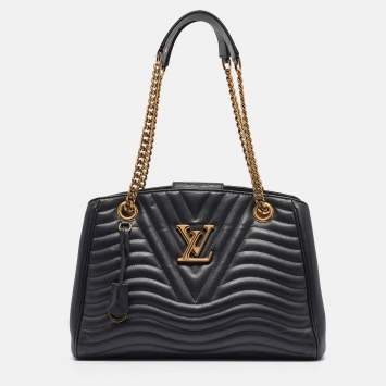 Pre Owned Louis Vuitton Black Quilted Leather New Wave Bag