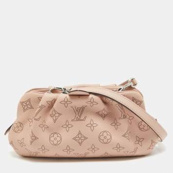 Pre Owned Louis Vuitton Magnolia Monogram Mahina Leather Scala Mini Pouch Bag