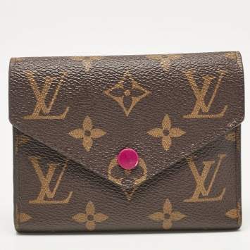 Pre Owned Louis Vuitton Aurore Monogram Canvas Victorine Compact Wallet