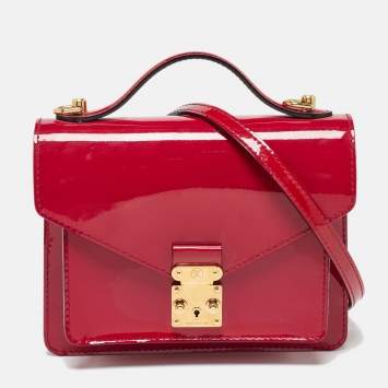 Pre Owned Louis Vuitton Fuchsia Vernis Monceau BB Bag
