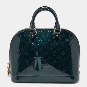 Pre Owned Louis Vuitton Bleu Nuit Monogram Vernis Leather Alma PM Bag