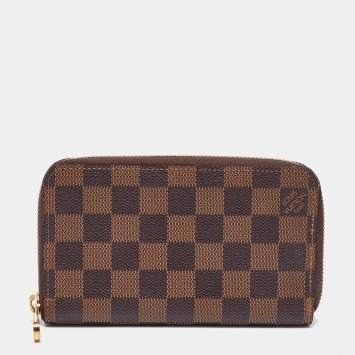 Pre Owned Louis Vuitton Damier Ebene Canvas Zippy Wallet