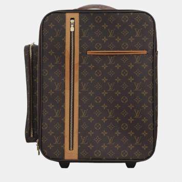 Pre Owned Louis Vuitton Brown Monogram Canvas Bosphore Trolley Rolling Luggage Bag