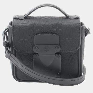 Pre Owned Louis Vuitton Pico S-Lock Leather Monogram Taurillon Black Handbag