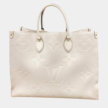 Pre Owned Louis Vuitton Beige Monogram Empreinte OnTheGo GM Tote 