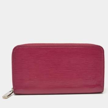 Pre Owned Louis Vuitton Fuchsia Epi Leather Zippy Wallet