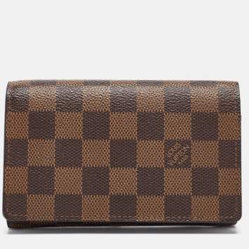 مملوكة مسبقًا Louis Vuitton Damier Ebene Canvas Porte-Monnaie Tresor Wallet