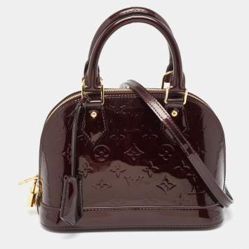 Pre Owned Louis Vuitton Amarante Monogram Vernis Alma BB Bag