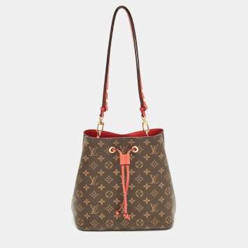 Pre Owned Louis Vuitton Coquelicot Red Monogram Canvas NeoNoe MM Bag