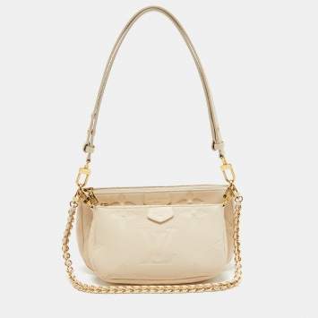 Pre Owned Louis Vuitton Cream Empreinte Leather Multi Pochette Accessoires Bag