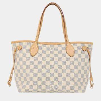 Pre Owned Louis Vuitton Damier Azur Neverfull PM Tote Handbag