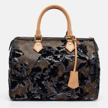 Pre Owned Louis Vuitton Monogram Canvas Limited Edition Fleur De Jais Speedy 30 Bag