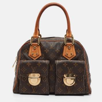 Pre Owned Louis Vuitton Monogram Canvas and Leather Manhattan PM Bag