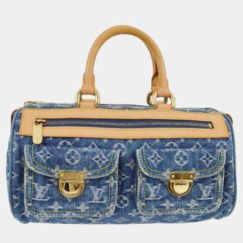Pre Owned Louis Vuitton Blue Monogram Denim Neo Speedy Handbag
