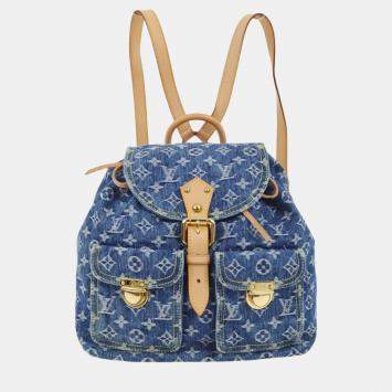 Pre Owned Louis Vuitton Blue Monogram Denim Sac a Dos GM Backpack
