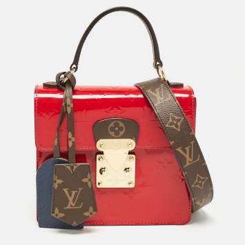 Pre Owned Louis Vuitton Scarlet Monogram Vernis and Epi Leather Spring Street Bag