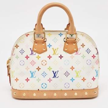 مملوكة مسبقًا Louis Vuitton White Monogram Multicolore Canvas Alma PM Bag
