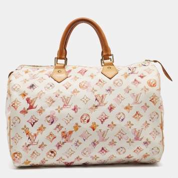 Pre Owned Louis Vuitton Monogram Canvas Watercolor Aquarelle Richard Prince Speedy 35 Bag