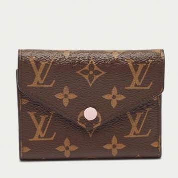 Pre Owned Louis Vuitton Rose Ballerine Monogram Canvas Victorine Wallet