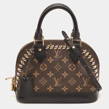 Louis Vuitton Monogram Macassar Canvas Studded Alma BB Bag