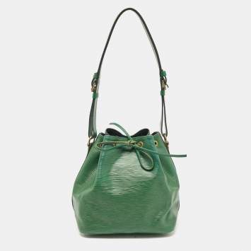 Pre Owned Louis Vuitton Borneo Green Epi Leather Petit Noe Bag