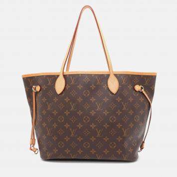 Pre Owned Louis Vuitton Beige Monogram Neverfull Size MM