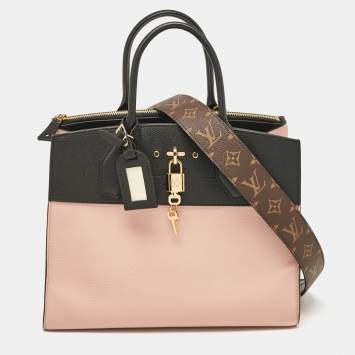 Pre Owned Louis Vuitton Black/Pink Leather City Steamer MM Bag