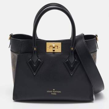 Pre Owned Louis Vuitton Black Monogram Canvas and Leather On My Side PM Bag