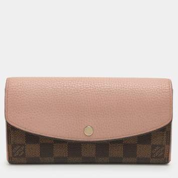 Pre Owned Louis Vuitton Damier Ebene Canvas and Leather Normandy Continental Wallet