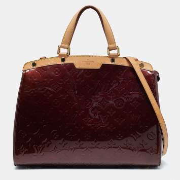 Pre Owned Louis Vuitton Rouge Fauviste Monogram Vernis Brea GM Bag