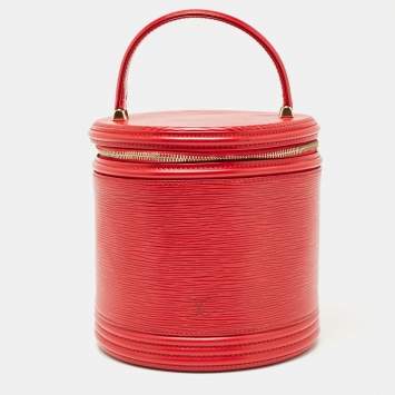 Pre Owned Louis Vuitton Red Epi Leather Cannes Vanity Case Bag