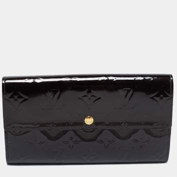 Pre Owned Louis Vuitton Amarante Monogram Vernis Sarah Wallet