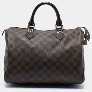 Pre Owned Louis Vuitton Damier Ebene Canvas Speedy 30 Bag