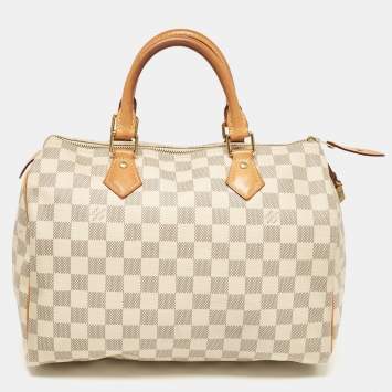 Pre Owned Louis Vuitton Damier Azur Canvas Speedy 30 Bag