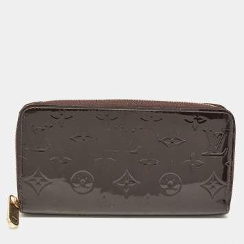 Pre Owned Louis Vuitton Amarante Monogram Vernis Zippy Wallet  