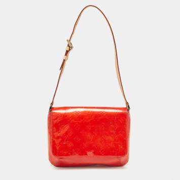 Pre Owned Louis Vuitton Red Monogram Vernis Thompson Street Bag