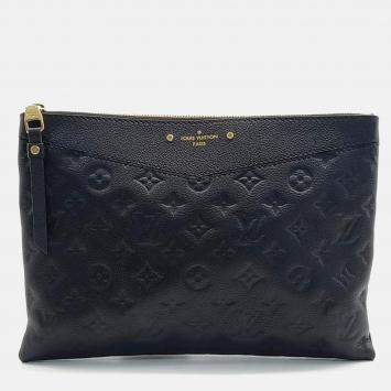 Pre Owned Louis Vuitton Black Leather Louis Vuitton Empreinte Daily Clutch