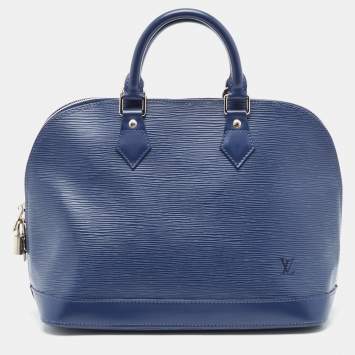 Pre Owned Louis Vuitton Myrtille Blue Epi Leather Alma PM Bag